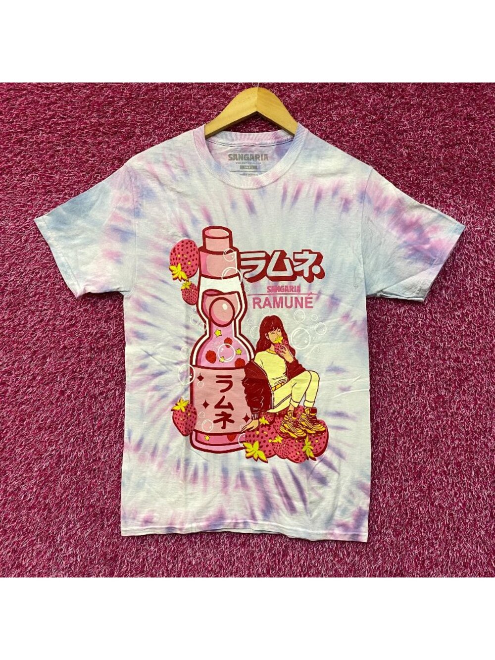 Sangaria Ramune Strawberry Tie Dye T-Shirt Small